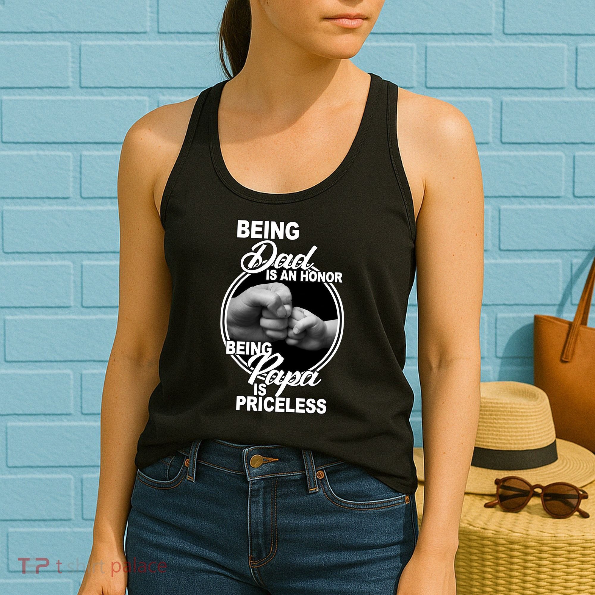 Being Dad Is An Honor Papa Is Priceless Women's Tank Top