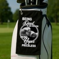 Being Dad Is An Honor Papa Is Priceless Golf Towel thumb 2