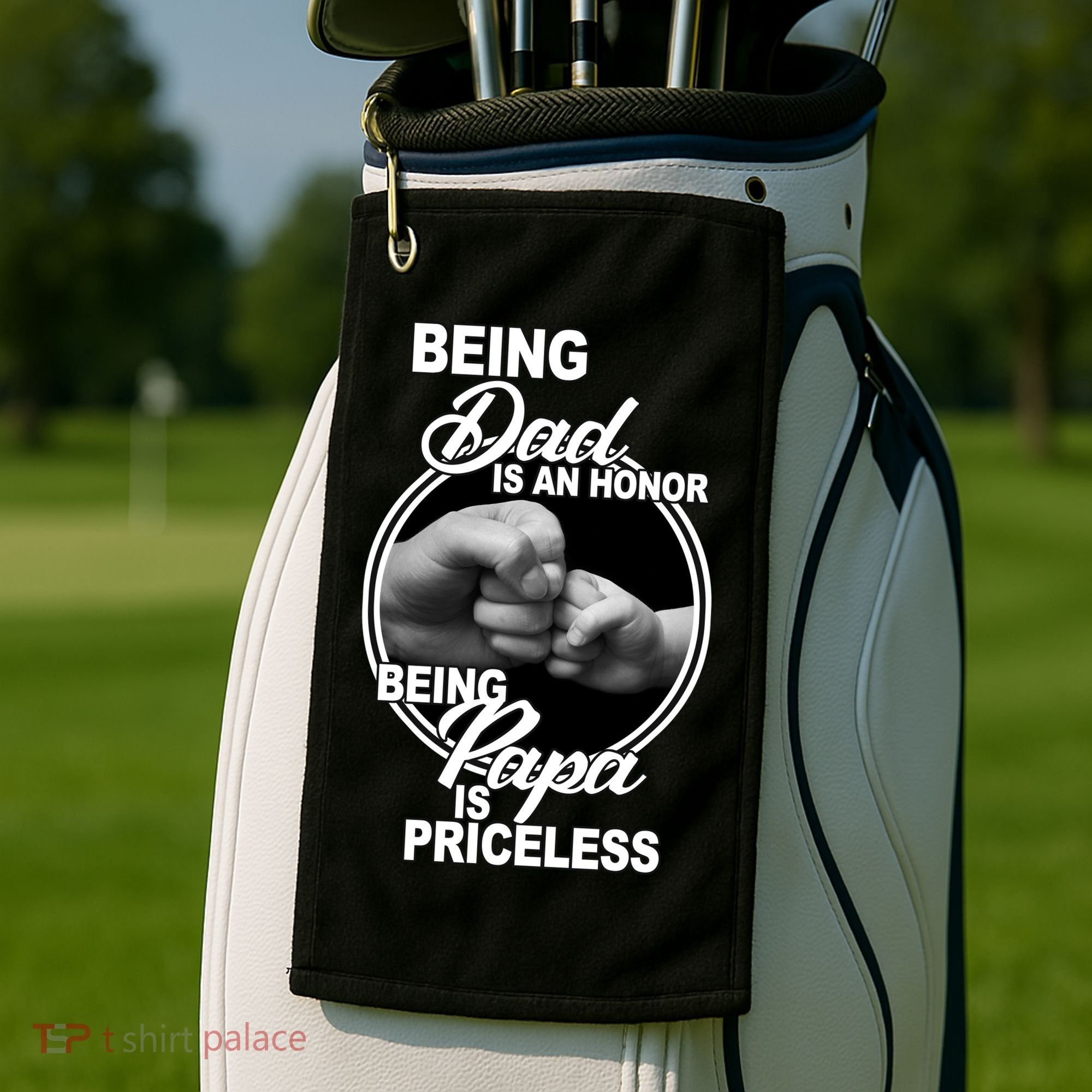 Being Dad Is An Honor Papa Is Priceless Golf Towel