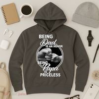 Being Dad Is An Honor Papa Is Priceless Hoodie thumb 3