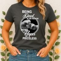 Being Dad Is An Honor Papa Is Priceless Women's T-Shirt thumb 2