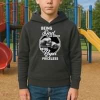 Being Dad Is An Honor Papa Is Priceless Kids Hoodie thumb 2