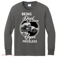 Being Dad Is An Honor Papa Is Priceless Kids Long Sleeve Shirt thumb 0