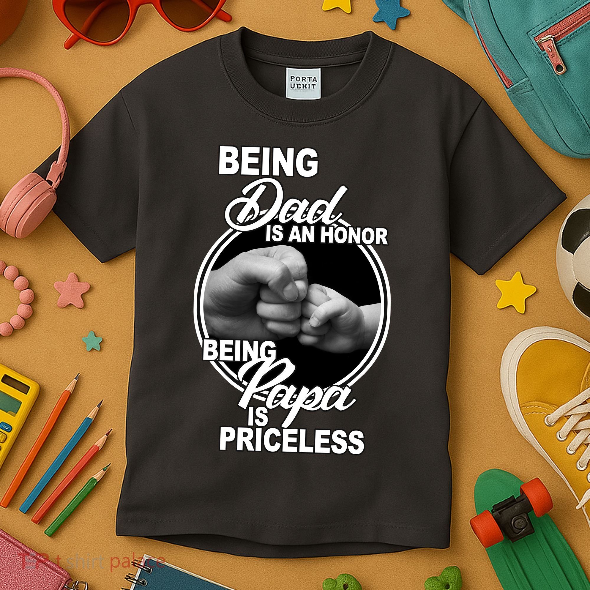 Being Dad Is An Honor Papa Is Priceless Kids T-Shirt