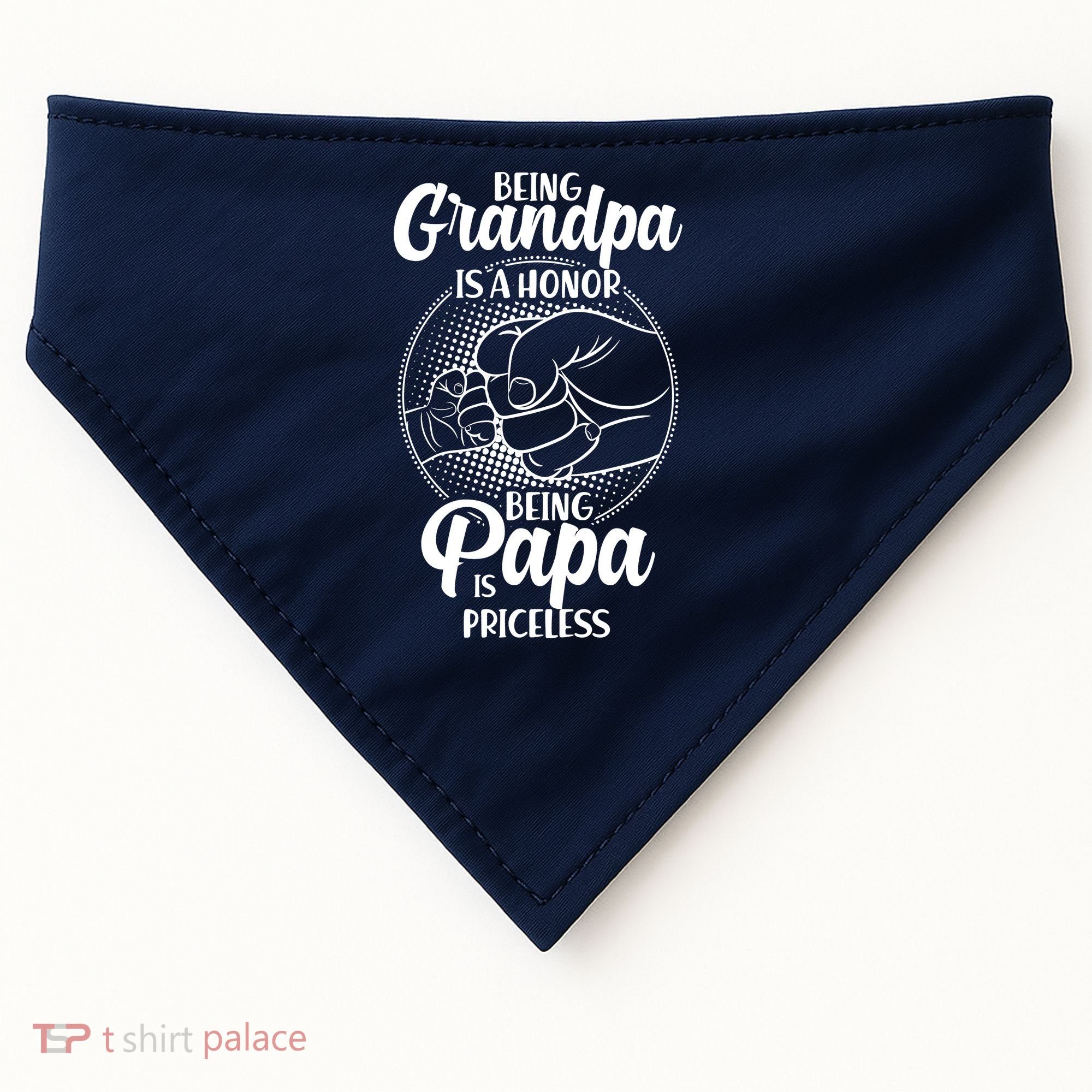 Being Grandpa Is A Honor Being Papa Is Priceless USA-Made Doggie Bandana