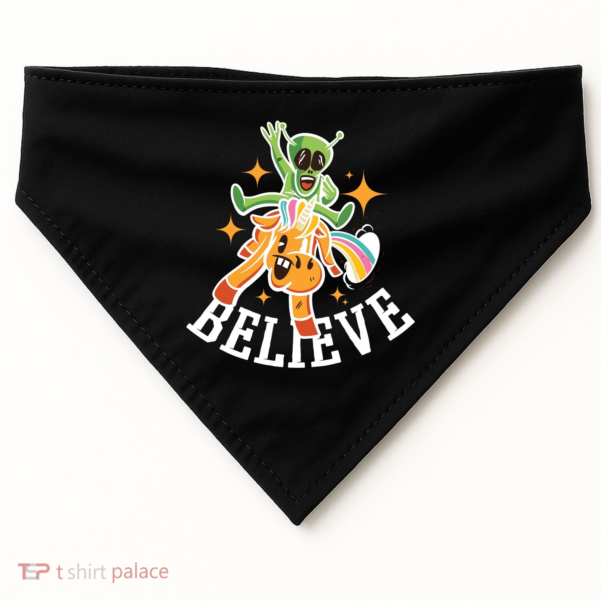 Believe Alien Unicorn USA-Made Doggie Bandana