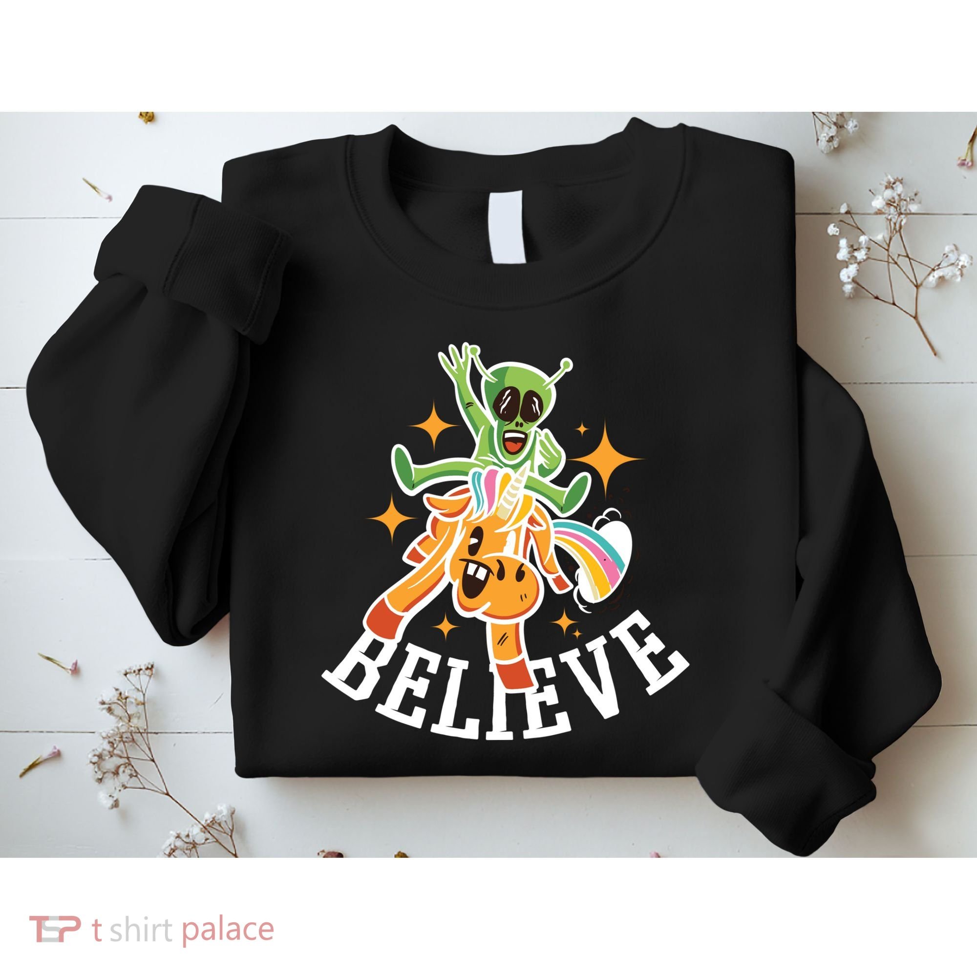Believe Alien Unicorn Sweatshirt