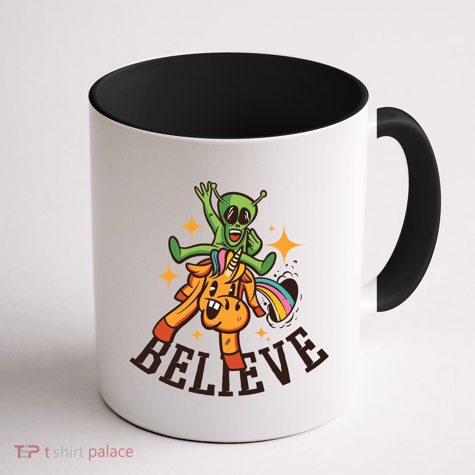 Believe Alien Unicorn Coffee Mug