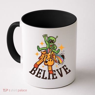 Believe Alien Unicorn Coffee Mug