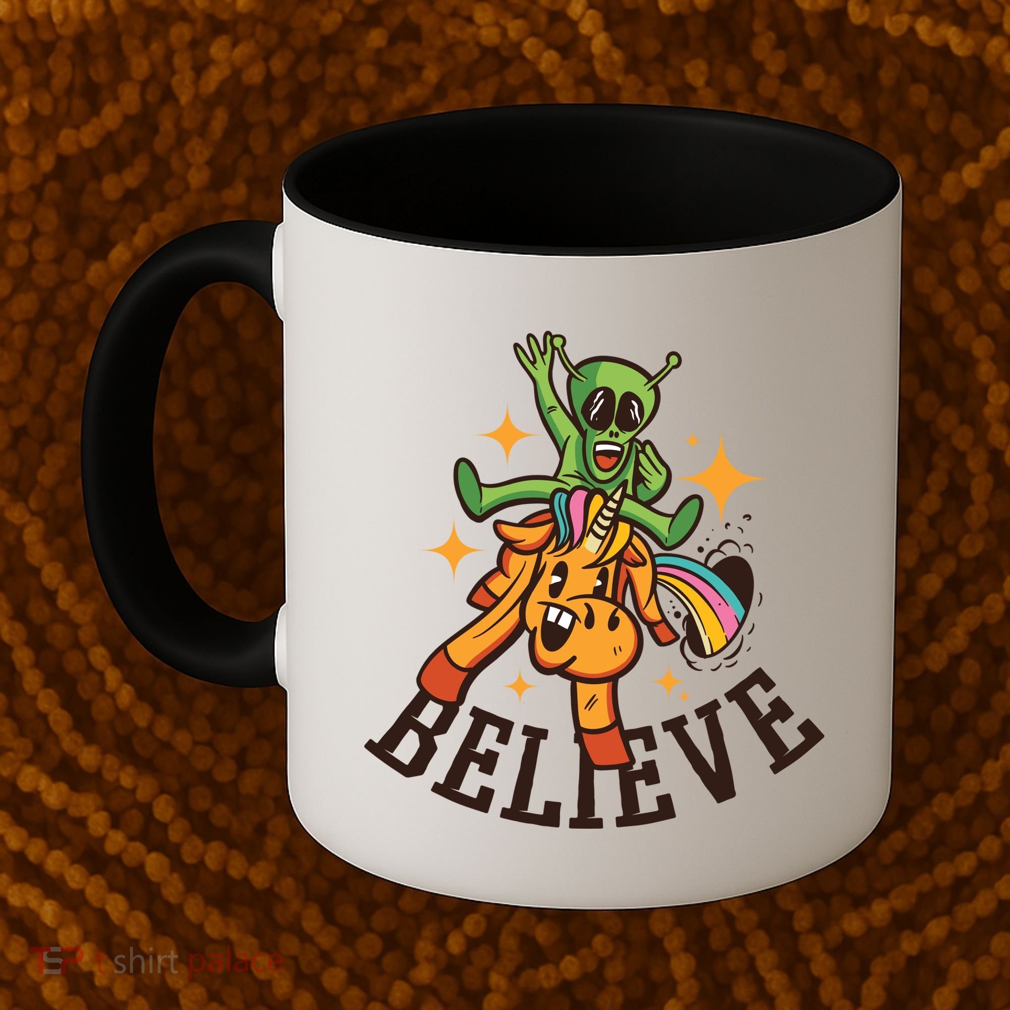 Believe Alien Unicorn Coffee Mug