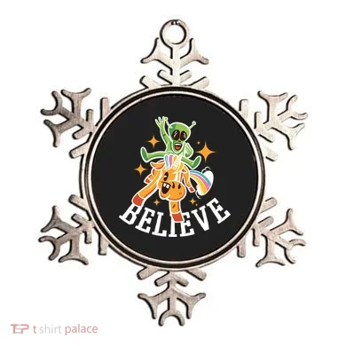 Believe Alien Unicorn Ornament