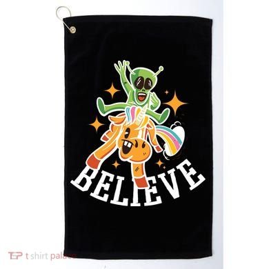 Believe Alien Unicorn Golf Towel