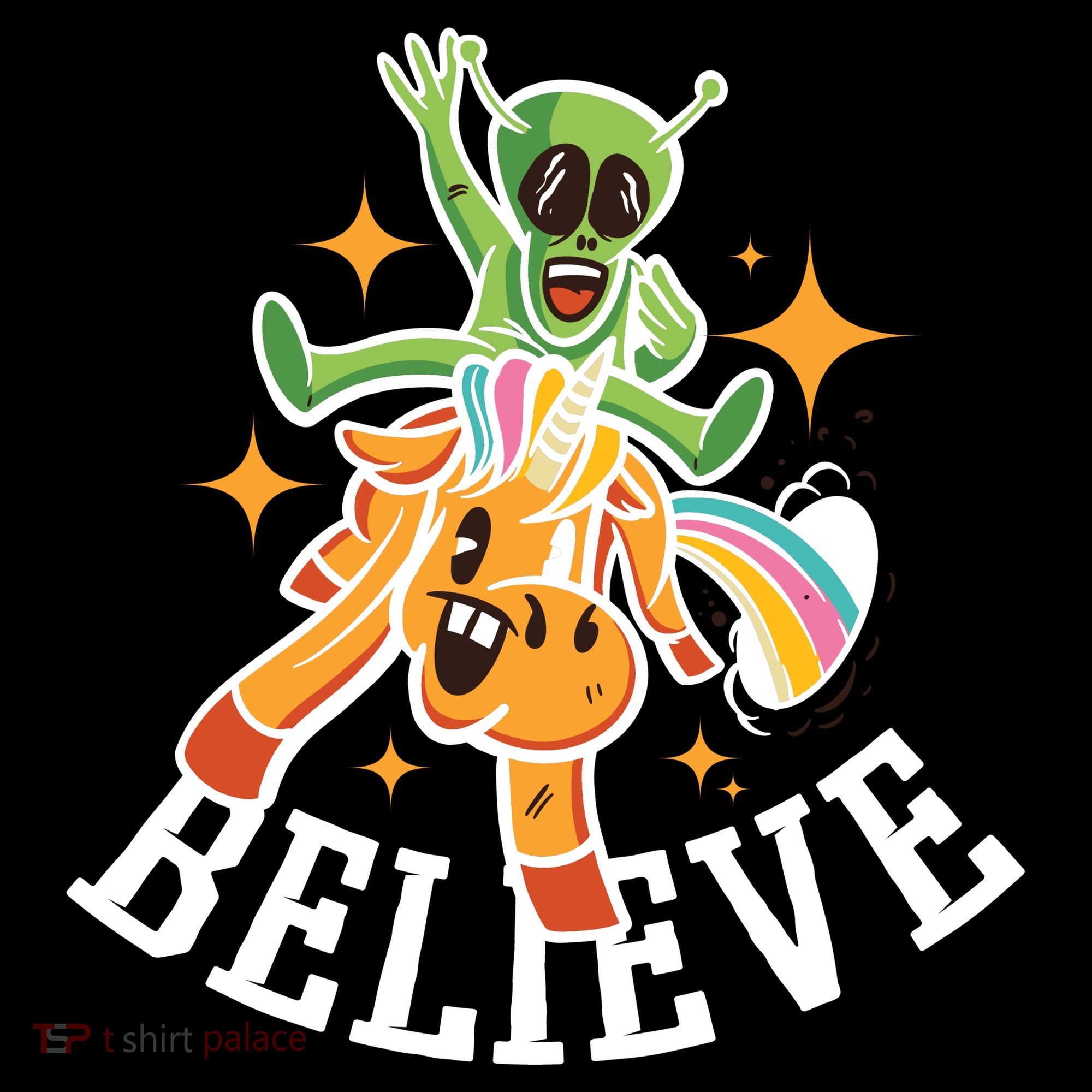 Believe Alien Unicorn Kids Sweatshirt