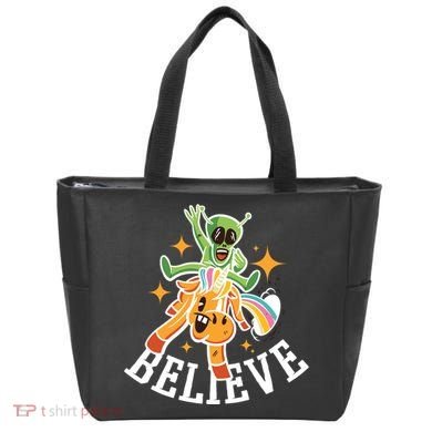 Believe Alien Unicorn Tote Bag