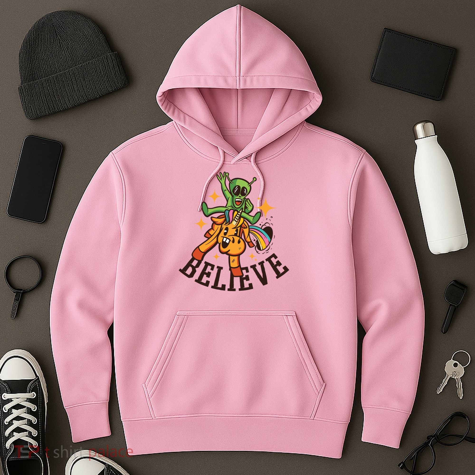 Believe Alien Unicorn Hoodie