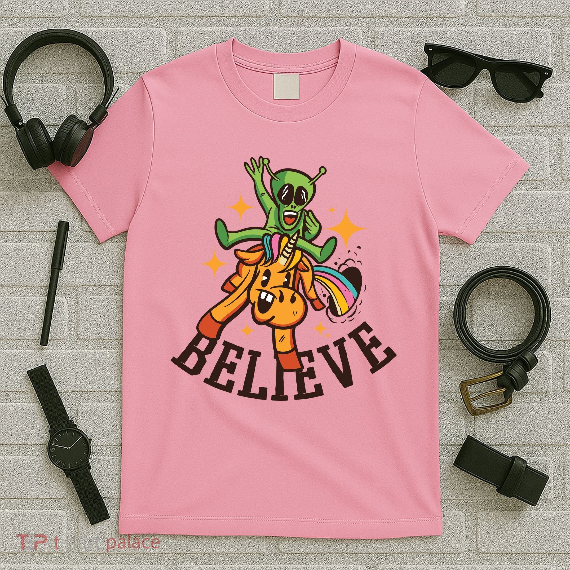Believe Alien Unicorn T-Shirt