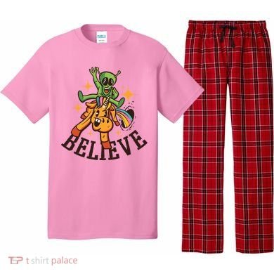 Believe Alien Unicorn Pajama Set