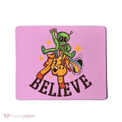 Believe Alien Unicorn Mousepad