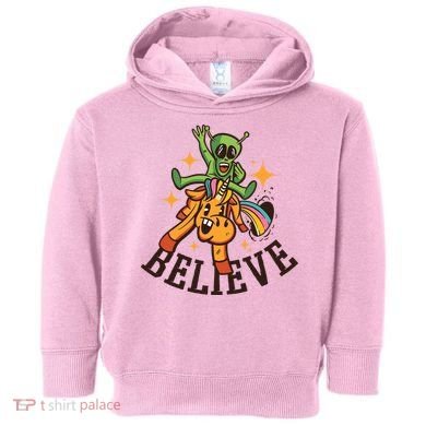 Believe Alien Unicorn Toddler Hoodie
