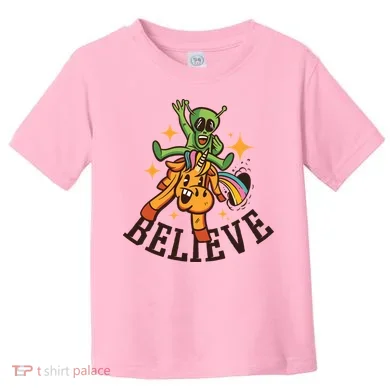 Believe Alien Unicorn Toddler T-Shirt