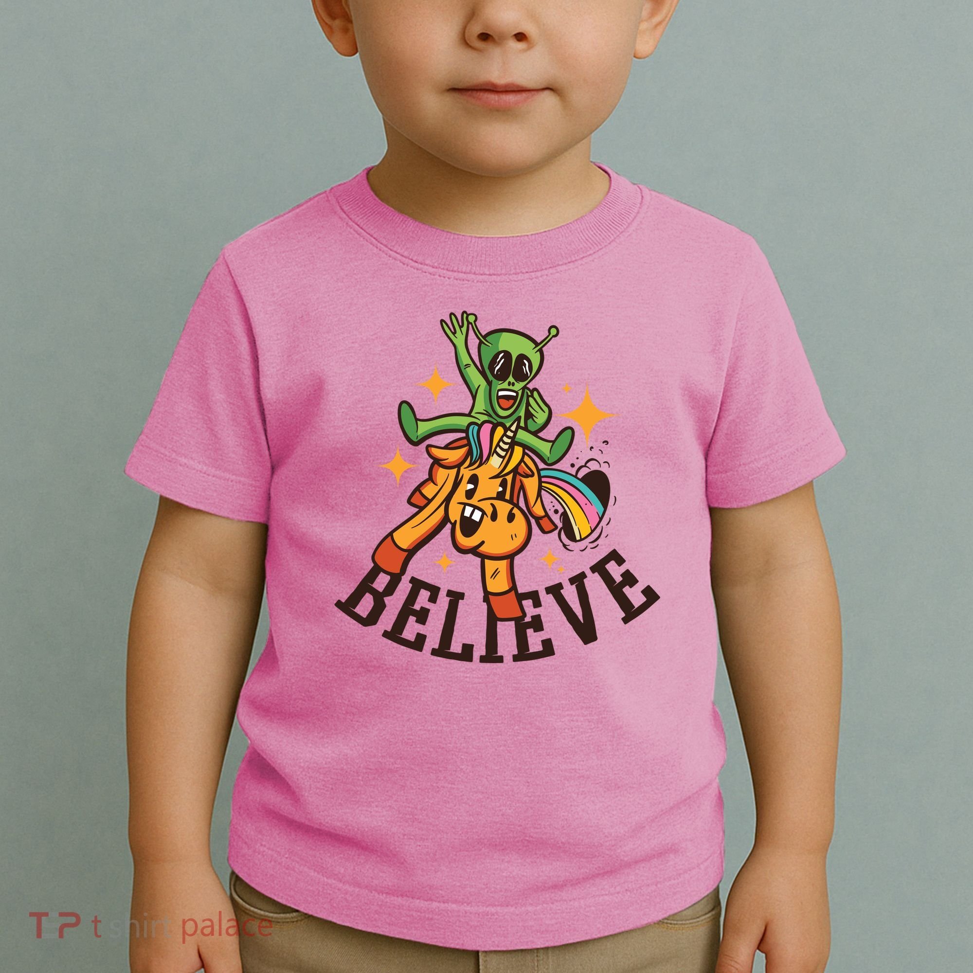 Believe Alien Unicorn Toddler T-Shirt