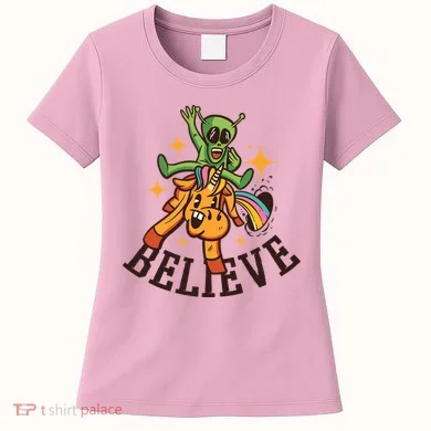 Believe Alien Unicorn Women's T-Shirt