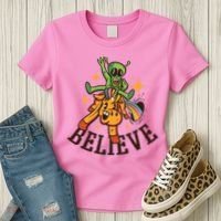 Believe Alien Unicorn Women's T-Shirt thumb 3