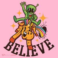 Believe Alien Unicorn Women's T-Shirt thumb 6