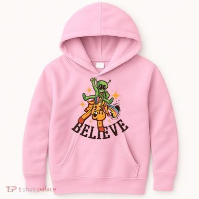 Believe Alien Unicorn Kids Hoodie