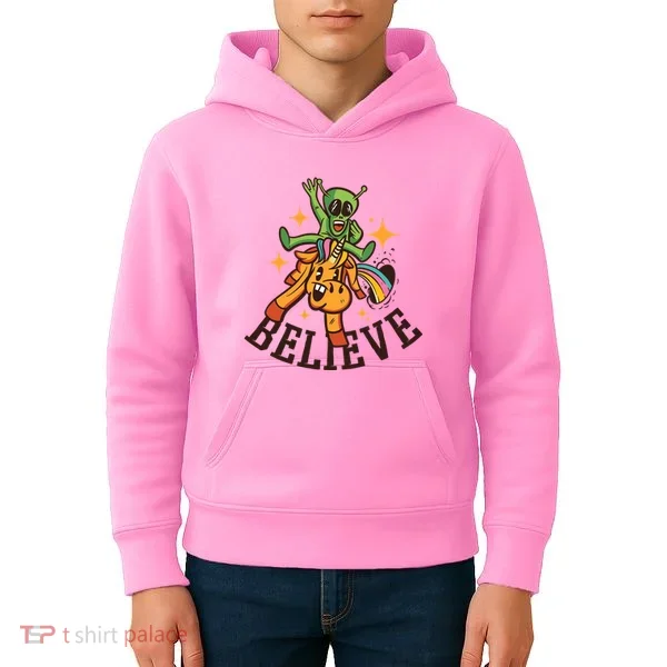 Believe Alien Unicorn Kids Hoodie