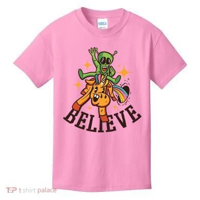 Believe Alien Unicorn Kids T-Shirt