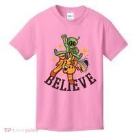 Believe Alien Unicorn Kids T-Shirt thumb 0