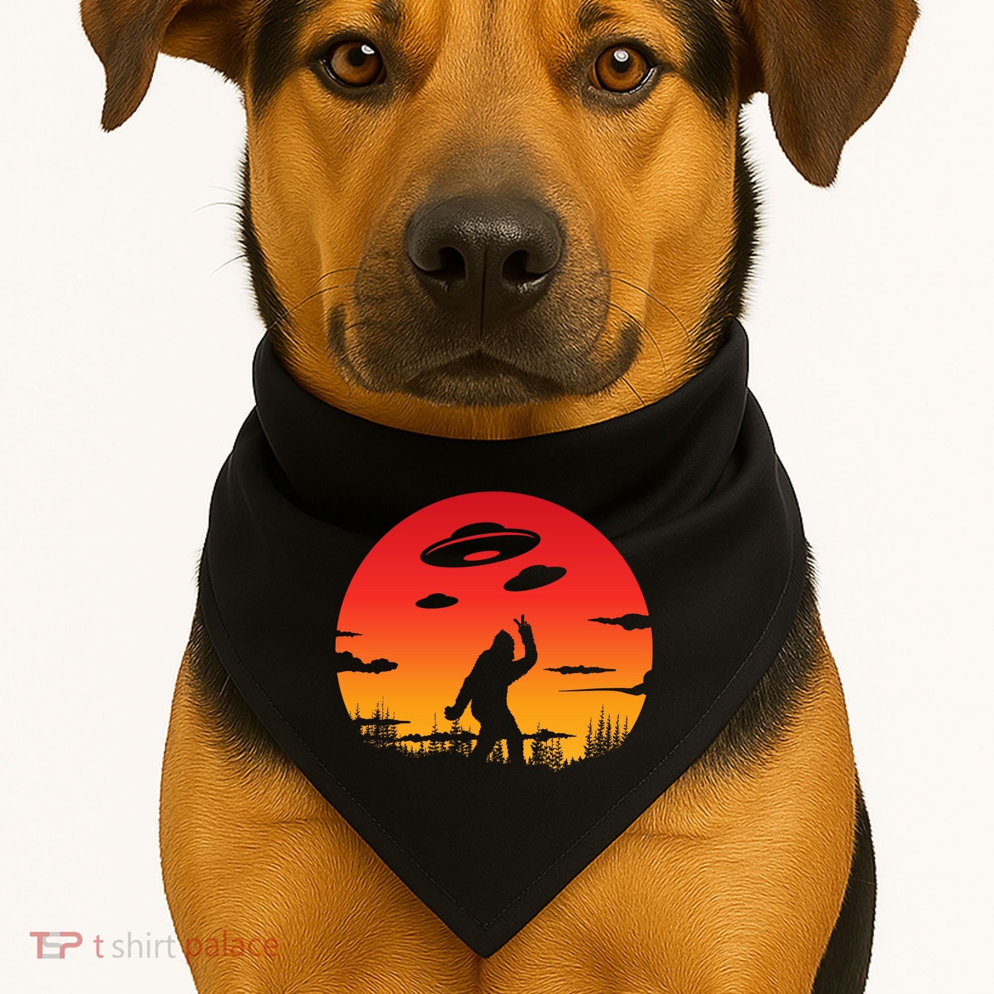 Believe Bigfoot UFO USA-Made Doggie Bandana