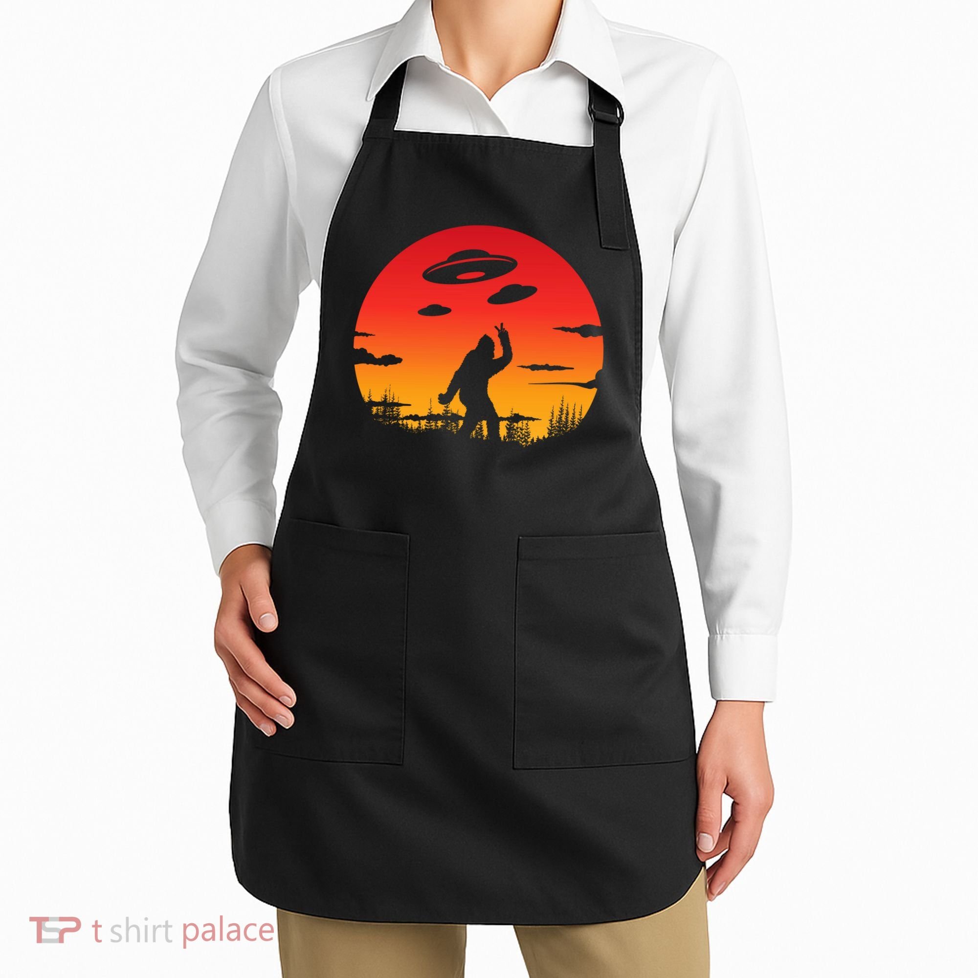 Believe Bigfoot UFO Apron