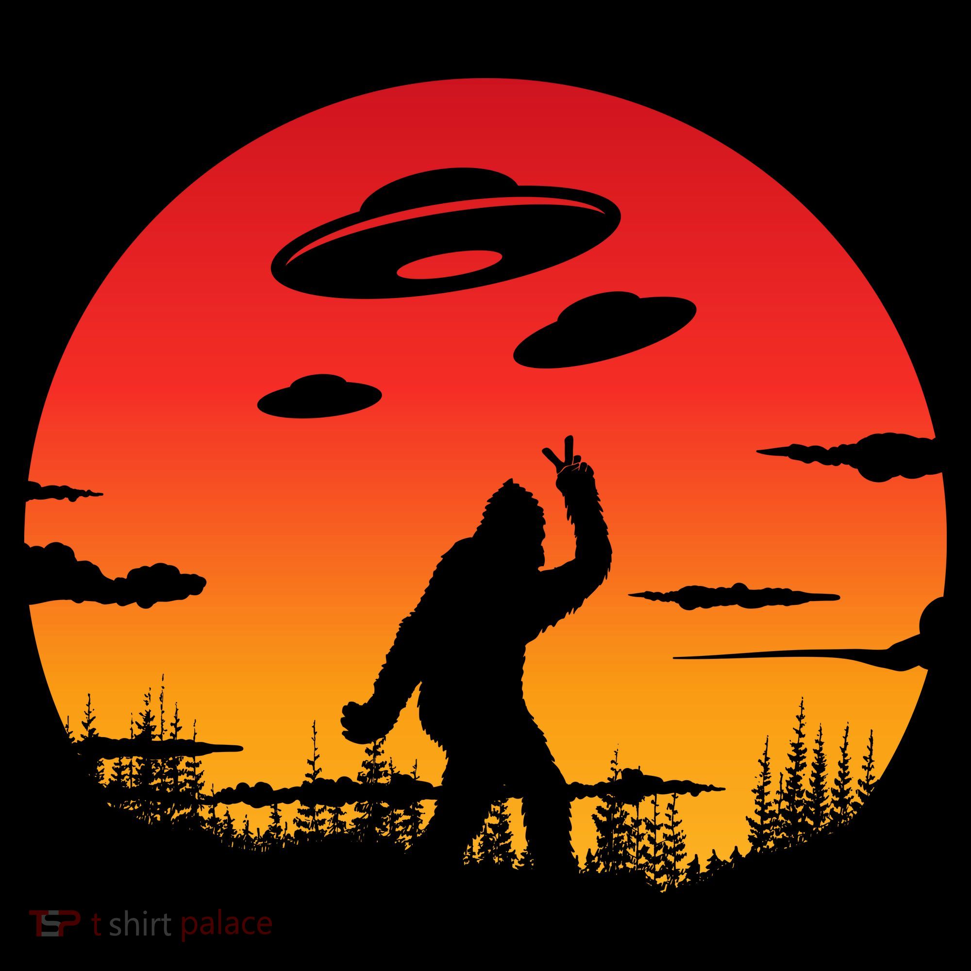 Believe Bigfoot UFO T-Shirt