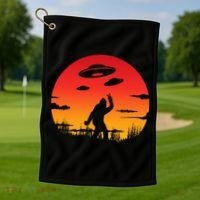 Believe Bigfoot UFO Golf Towel thumb 1