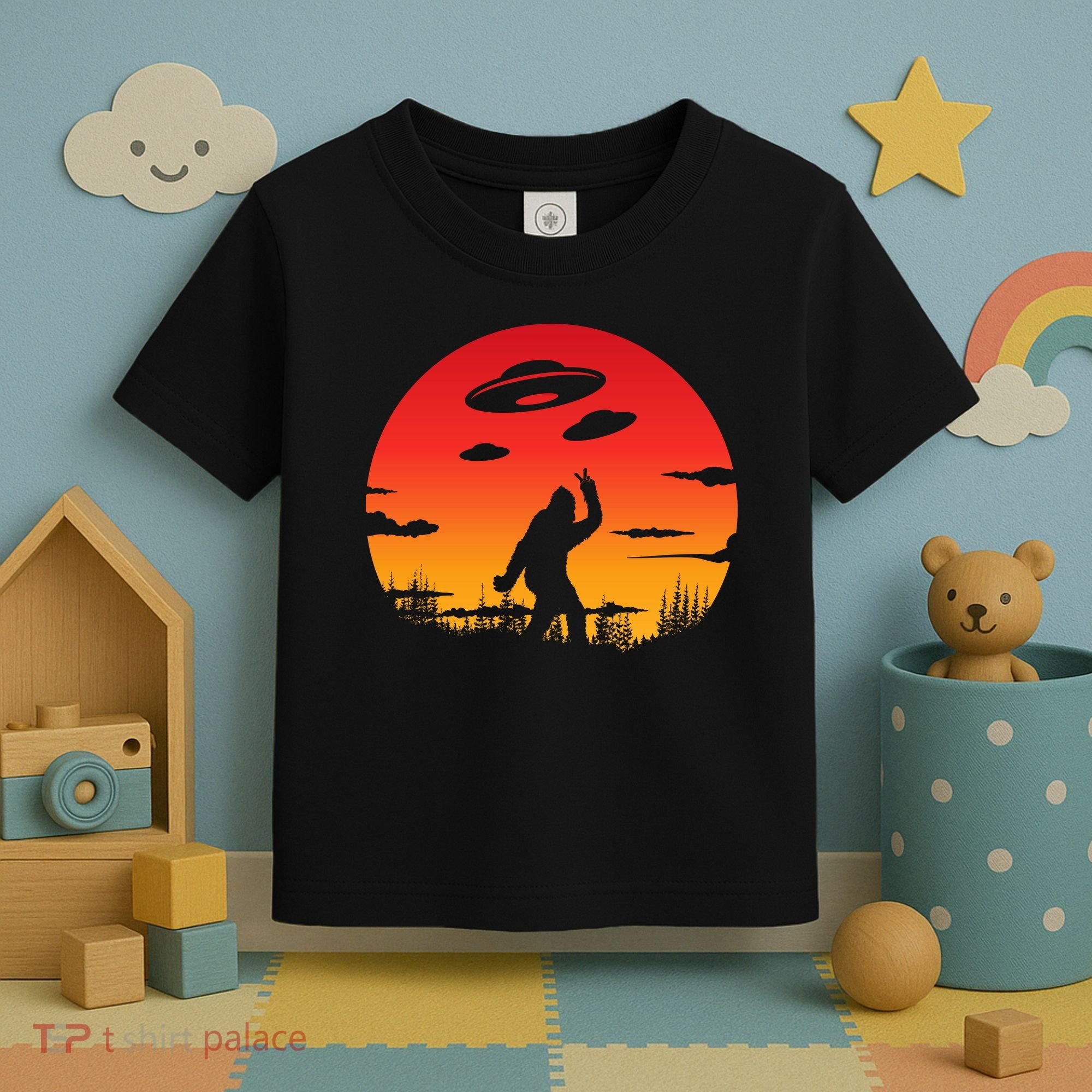 Believe Bigfoot UFO Toddler T-Shirt