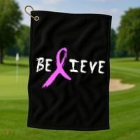 Believe Breast Cancer Golf Towel thumb 1