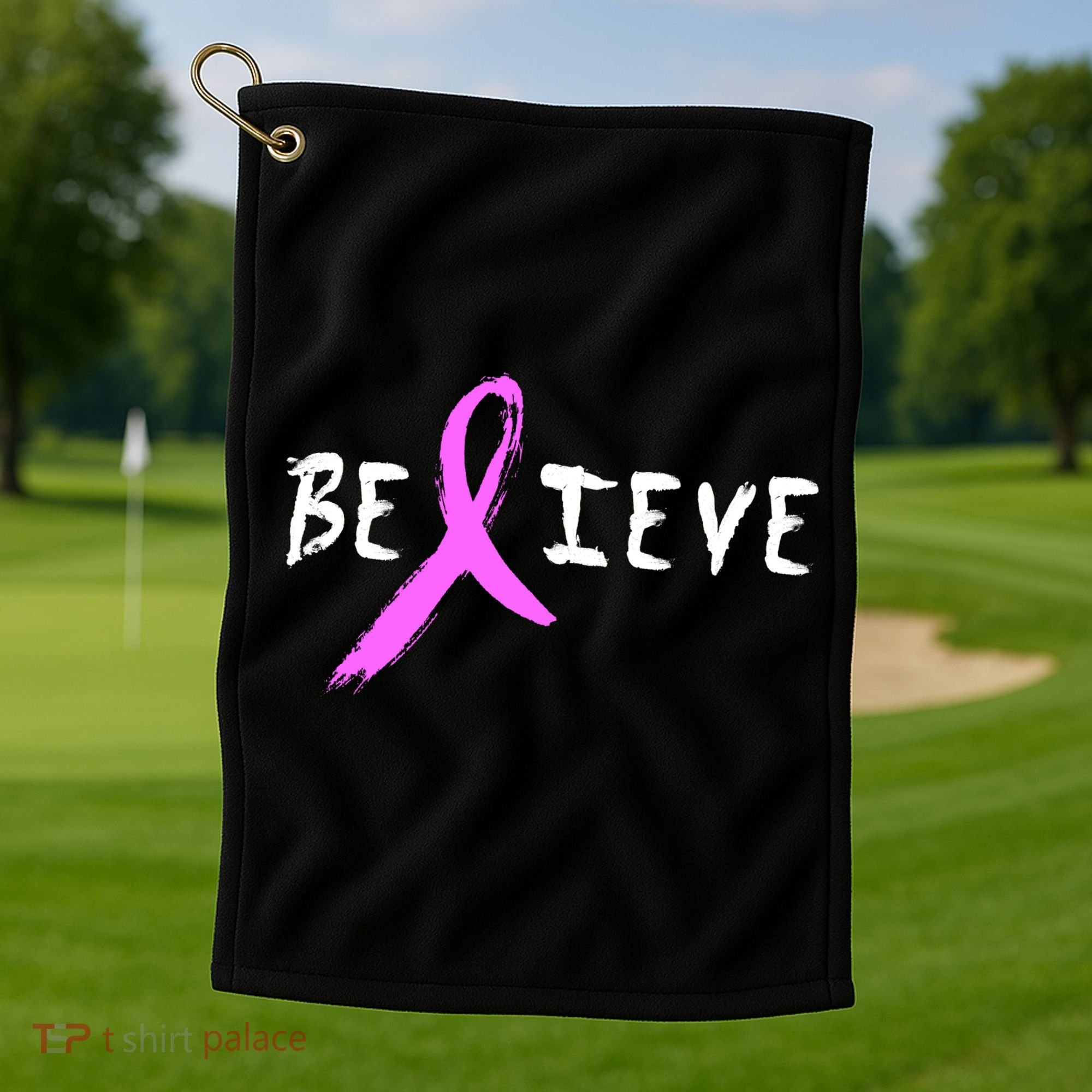 Believe Breast Cancer Golf Towel
