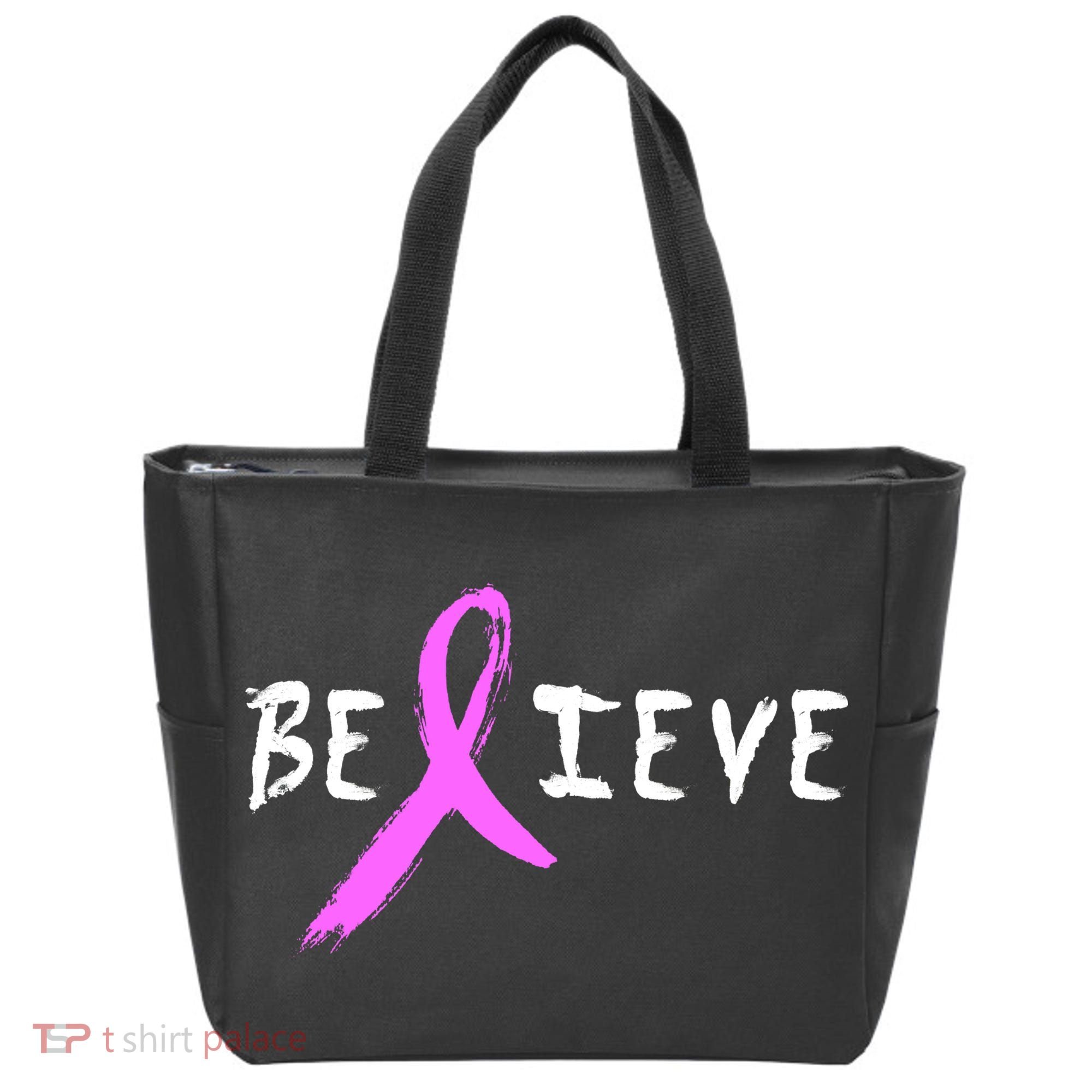 Believe Breast Cancer Tote Bag