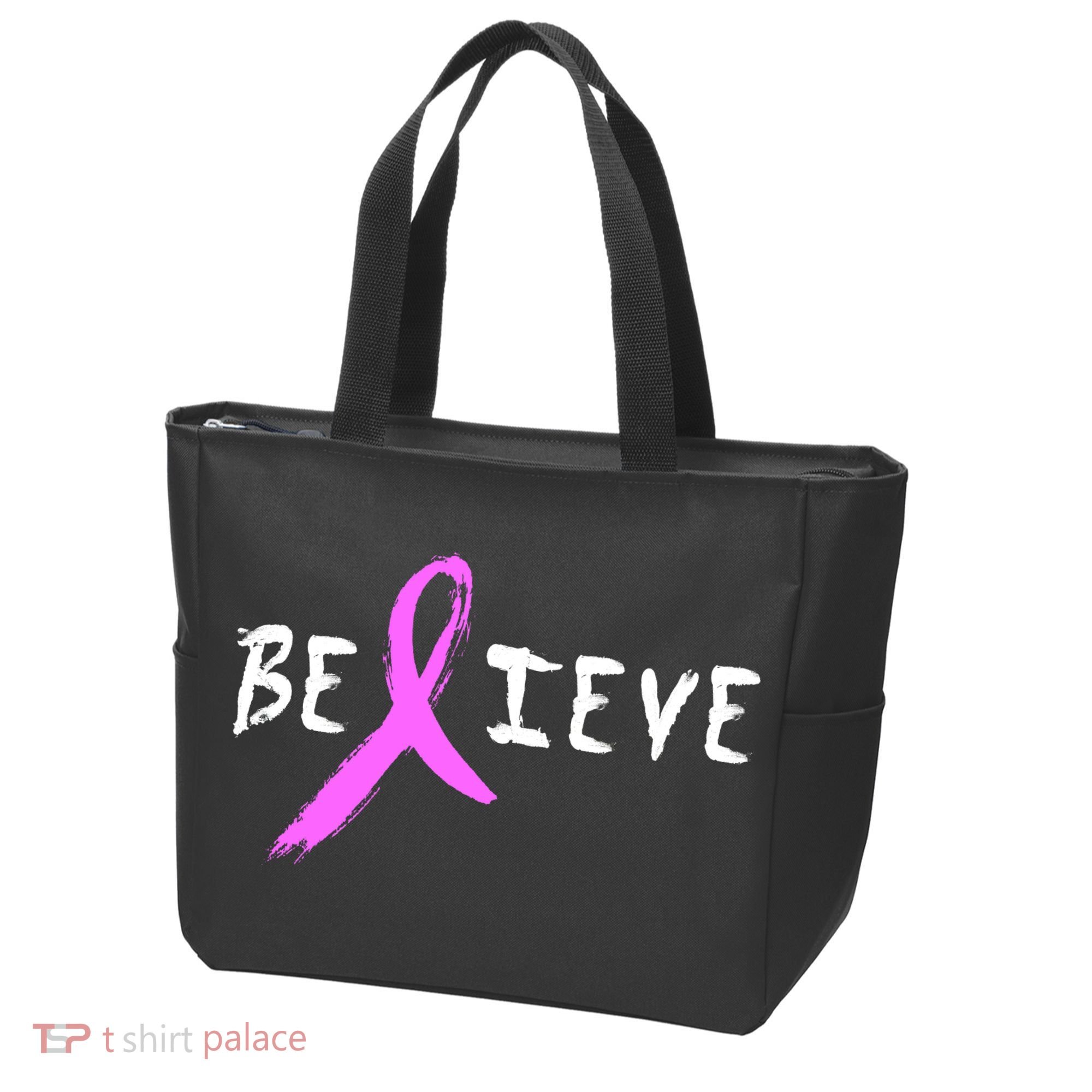 Believe Breast Cancer Tote Bag