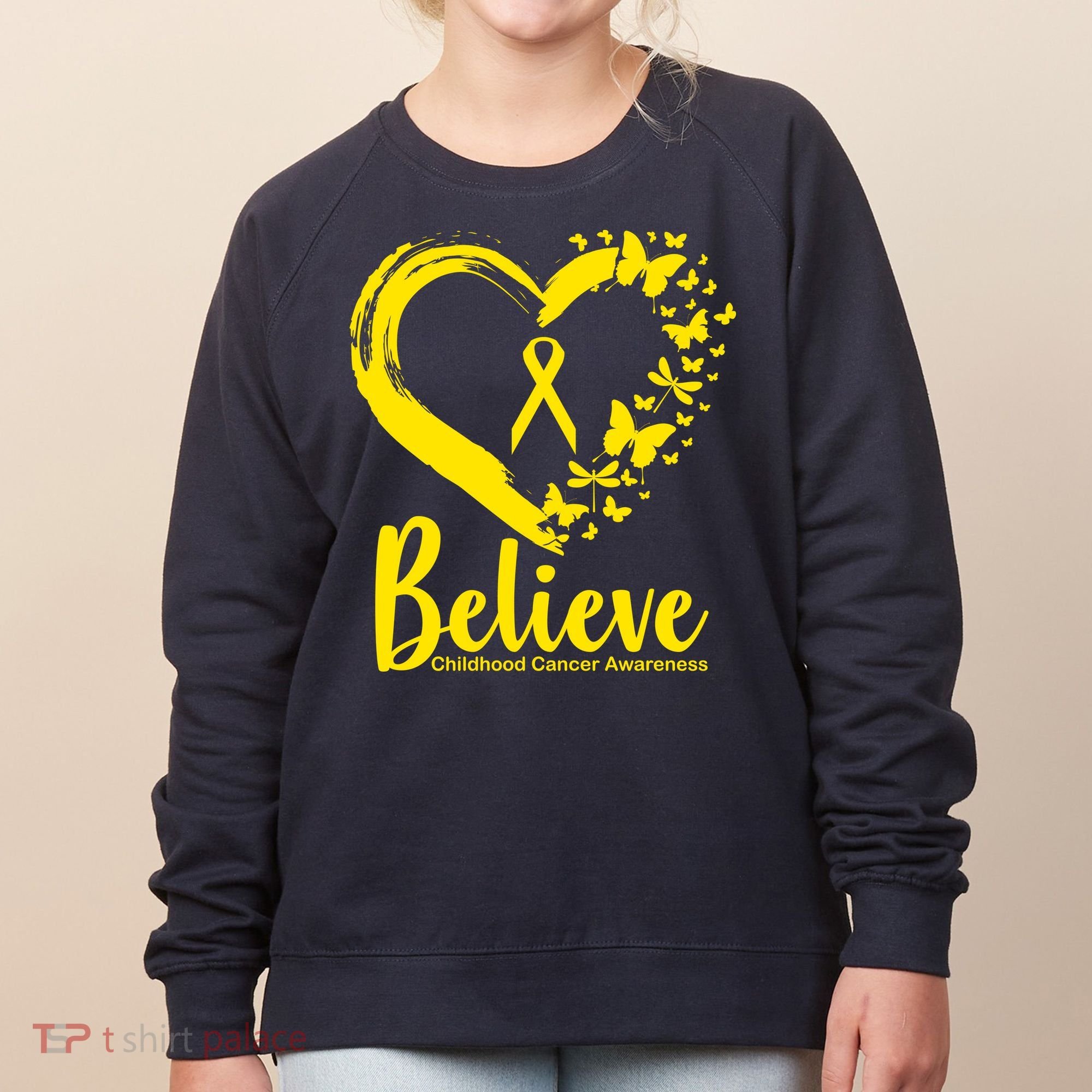 Believe Childhood Cancer Awareness Women's Sweatshirt