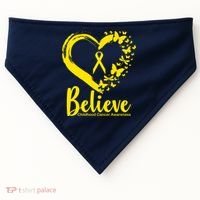Believe Childhood Cancer Awareness USA-Made Doggie Bandana thumb 0
