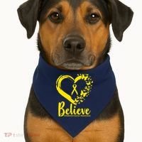 Believe Childhood Cancer Awareness USA-Made Doggie Bandana thumb 1