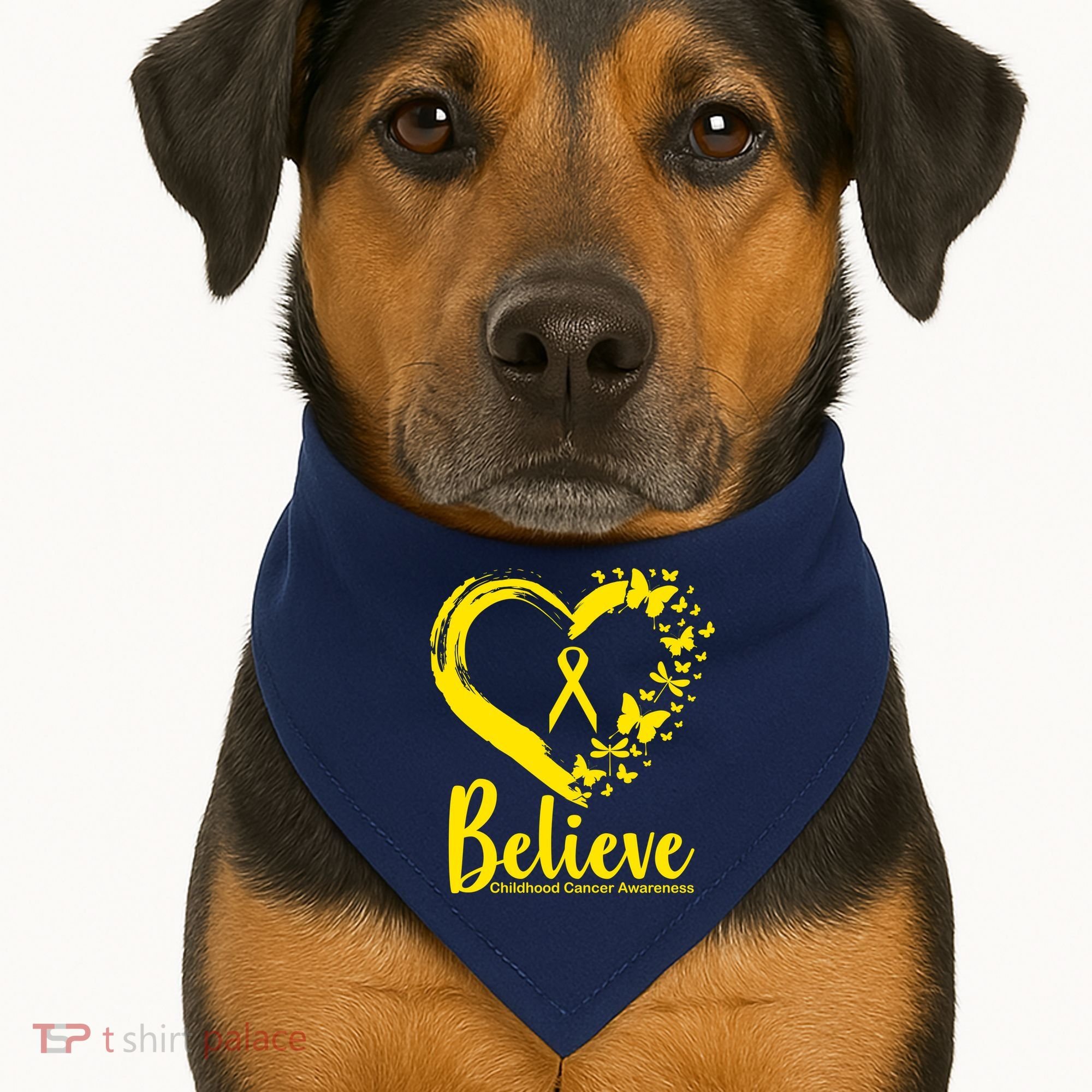 Believe Childhood Cancer Awareness USA-Made Doggie Bandana