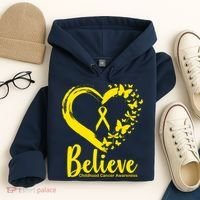 Believe Childhood Cancer Awareness Hoodie thumb 4