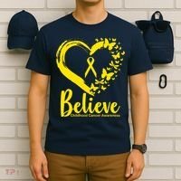 Believe Childhood Cancer Awareness T-Shirt thumb 6