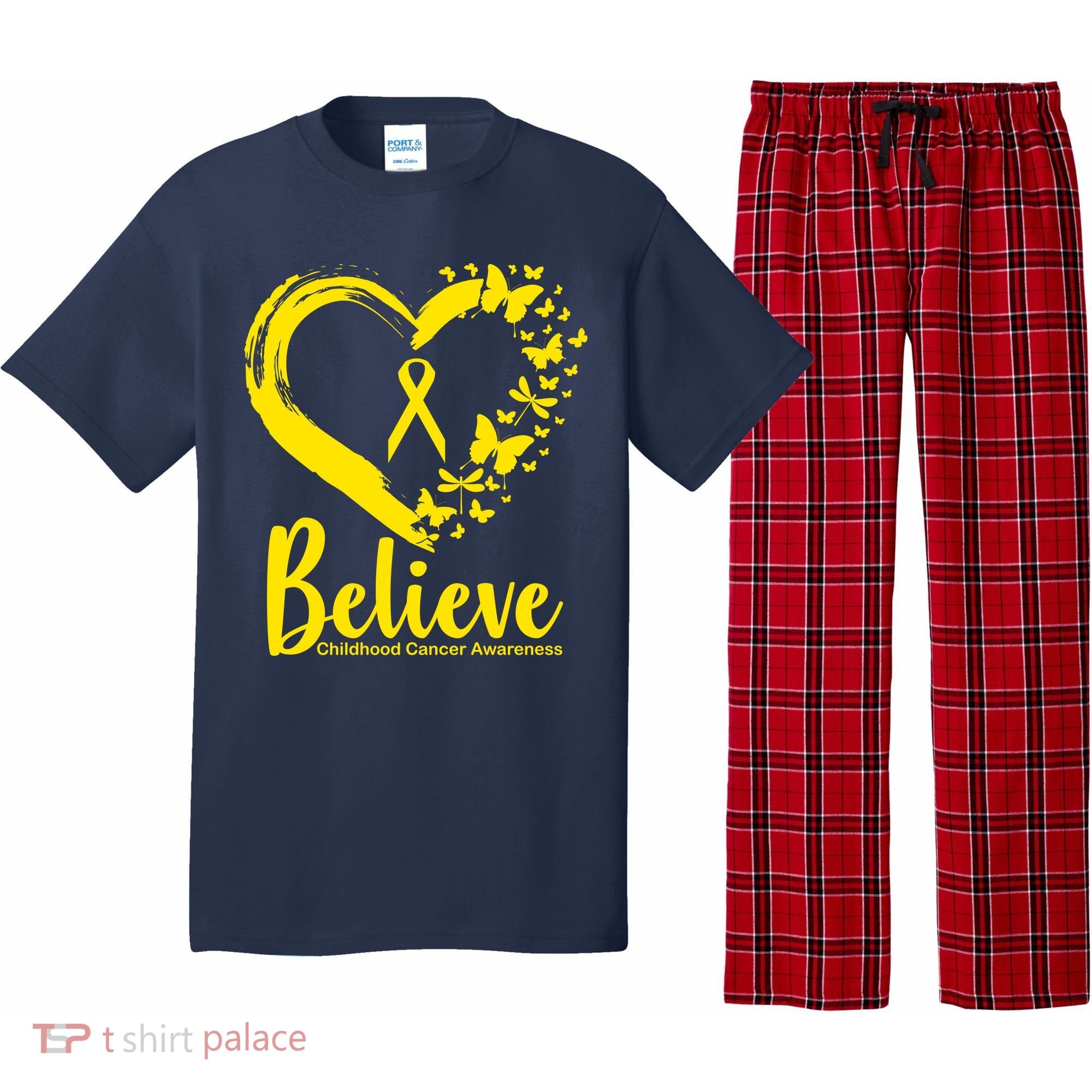 Believe Childhood Cancer Awareness Pajama Set