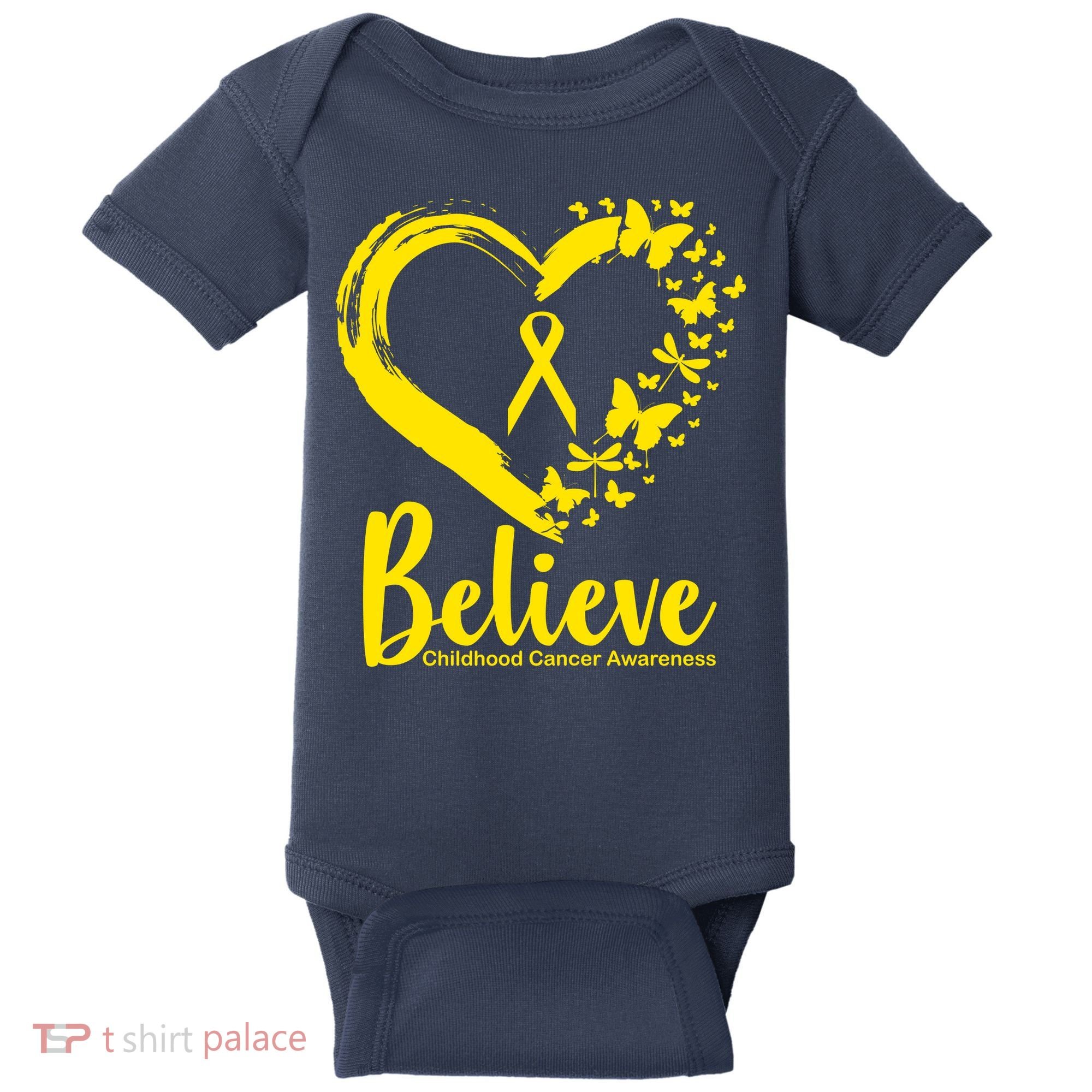 Believe Childhood Cancer Awareness Baby Bodysuit