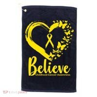 Believe Childhood Cancer Awareness Golf Towel thumb 0